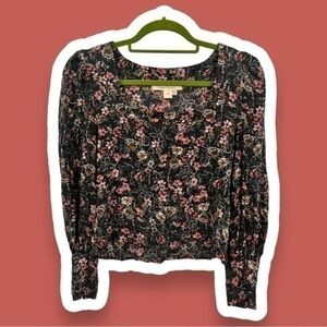 SALTWATER LUXE M Square-Neck Balloon-Sleeve Cropped Top Boho